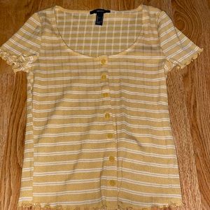 Forever 21 yellow bottom down crop top